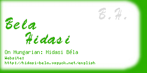 bela hidasi business card